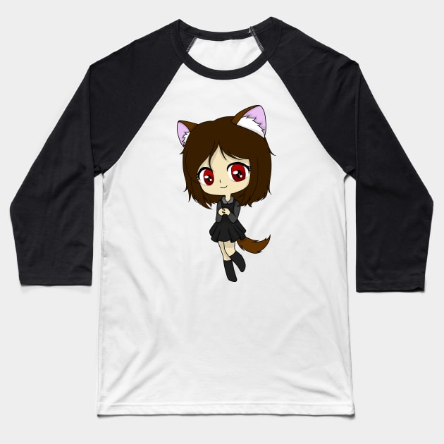 gacha wolf girl chibi Baseball T-Shirt by LillyTheChibi